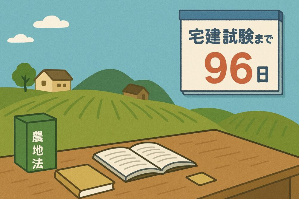 [宅建士試験まであと96日！]過去問8問+農地法に突入した一日！