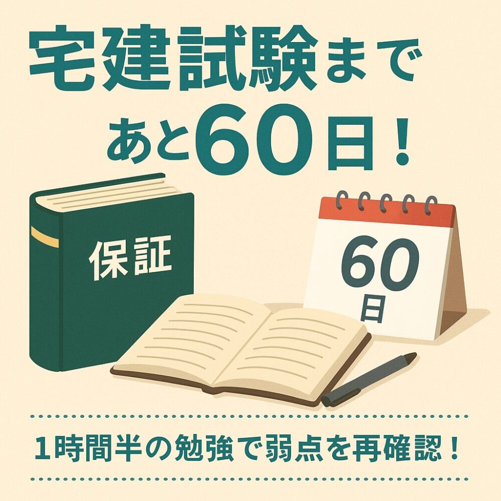 [宅建試験まであと60日！]1時間半の勉強で弱点を再確認！