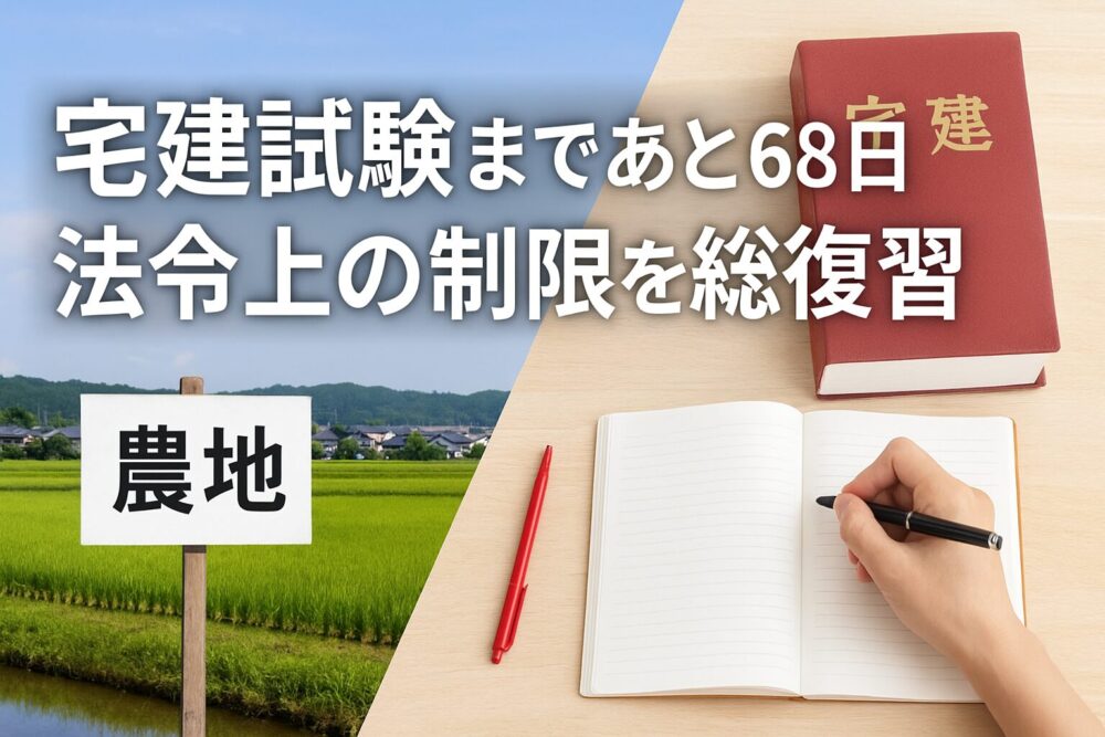 [宅建試験まであと68日！]法令上の制限を総復習！