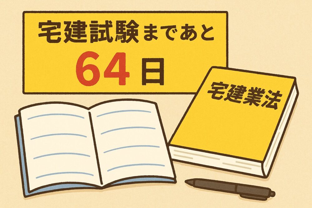 [宅建試験まであと64日！]宅建業法を7問復習！基本・免許・手付金の保全措置！