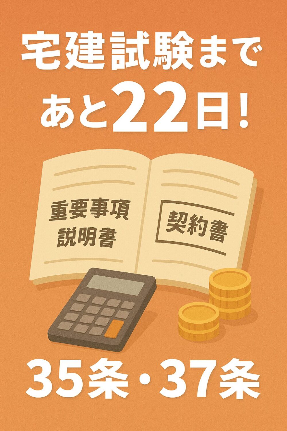 [宅建試験まであと22日！]宅建業法を復習！35条・37条の混乱を克服中!