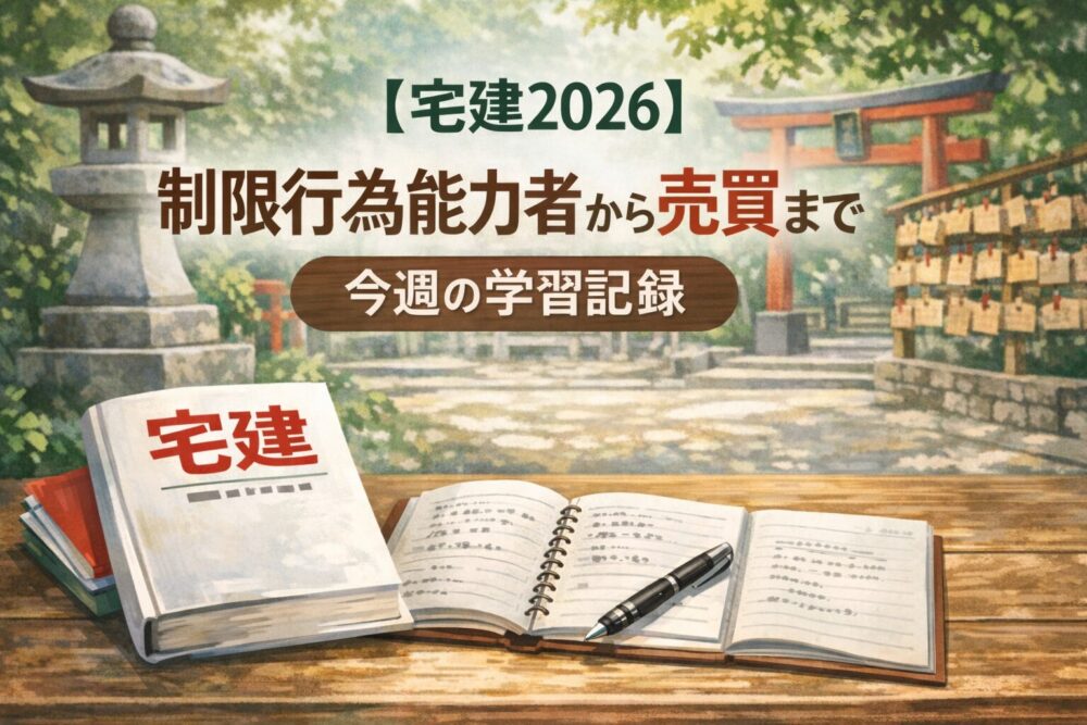 【宅建2026】制限行為能力者から売買まで今週の学習記録