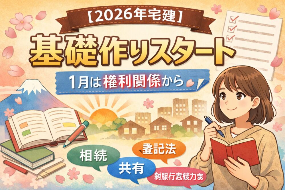 【2026年宅建】基礎作りスタート。1月は権利関係から