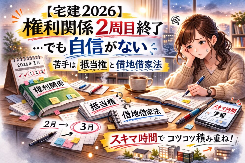 【宅建2026】権利関係2周目終了…でも自信がない
